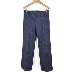 VTG 70s NWOT Happy Legs Wide Leg Blue Jeans Womens 32" Waist High Rise